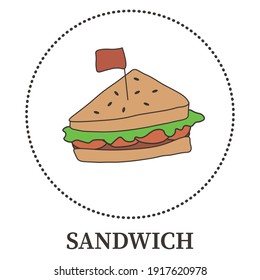 Abstract big sandwich on white background - Vector illustration