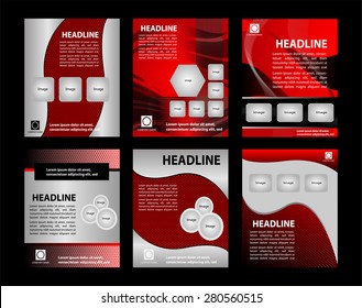 Abstract big set of brochure and flyer template, vector illustration 