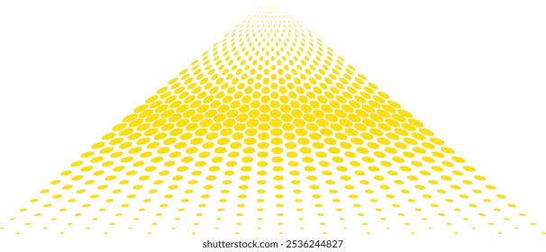 El patrón de punto de triángulo amarillo grande a Pequeño abstracto se puede usar como fondo, Fondo de pantalla, paño de pared.