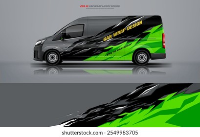 Abstract big van wrap car wrap livery design foe universal medium van vector eps10 ready print printable file