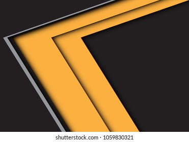 Abstract big yellow arrow overlap on dark gray design modern futuristic background vector illustration.