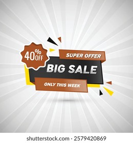 Abstract biggest sale up to 80% off only this week best offer poster design vector illustration. Sale banner template design, Big sale special offer. Only this week best offer banner vector design.