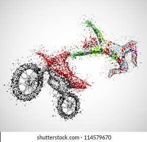 Abstract biker from circles. Eps 10