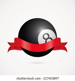 abstract billiards ball on a white background