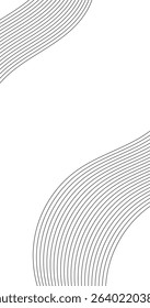 Abstract billowy and undulating parallel lines stripes on vertical empty background cover design