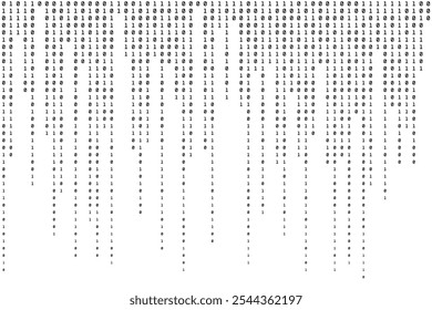 Abstract Binary Background. Black and White Digital Texture. Technology Pattern. Vector illustration