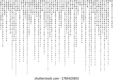 Abstract Binary Background. Computer Pattern. Black and White Data Backdrop. Vector illustration