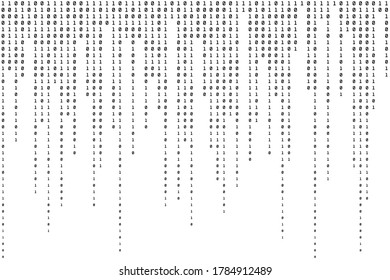 Resumen De Fondo Binario. Textura digital en blanco y negro. Patrón moderno de la computadora. Ilustración del vector