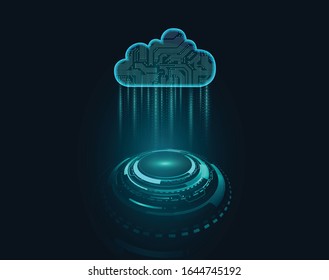 Abstract Binary brain with science fiction theme, concept of artificial intelligence technology vector design.