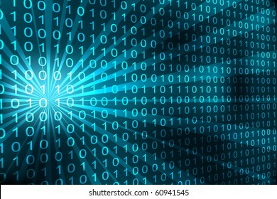 Abstract binary code 3D vector background.