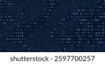 Abstract binary code cloud background. AI learning on data cyber field. Futuristic digital technology.