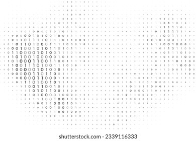 código binario abstracto o con dígitos fondo de pantalla blanco para vector de hackeo de internet