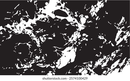 Abstract Binary Landscape, A contrasting interplay of black and white shapes creating an intriguing and complex visual texture,