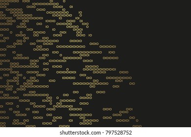 Abstract binary number in gold