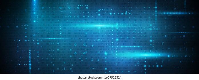 Abstract Binary Software Programming Code Background. Random Parts of Program Code. Digital Data Technology Concept. Ultra Wide Vector Illustration.