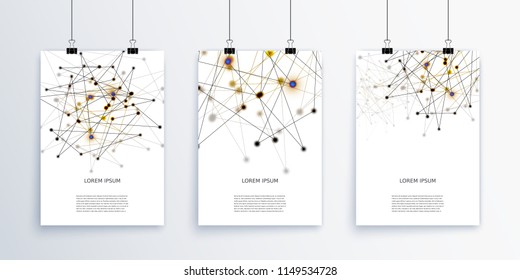 Abstract binder art. A4 brochure cover design. Info banner frame. Title sheet model set. Vector front page. Vectorillustration