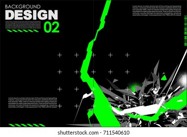 Abstract binder art. Modern vector front page. Abstract brochure cover design Pages,  creative geometric elements template with polygons triangles & halftone dots & lettering. 