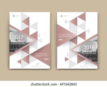 Abstract binder art. White a4 brochure cover design. Info banner frame. Text font. Title sheet model set. Modern vector front page. City view texture. Beige figures mosaic icon. Fancy ad flyer fiber