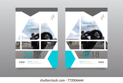 Abstract binder art. White a4 brochure cover design. Info banner frame. Text font. Title sheet model set. Modern vector front page. City view texture. Green figures mosaic icon. Elegant ad flyer fiber
