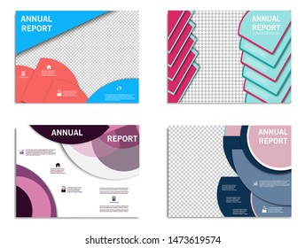 Abstract binder layout. White a4 brochure cover design. Fancy info text frame. Creative ad flyer font. Title sheet model set. Modern vector front page. Elegant city banner. Yellow figures icon fiber
