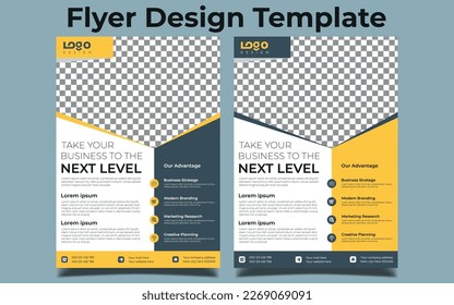 Abstract binder layout. White a4 brochure cover design. Fancy info text frame. Creative ad flyer font. Title sheet model set. Modern vector front page. Elegant city banner. Yellow figures icon fiber