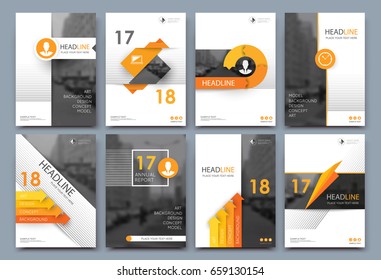 Abstract binder layout. White a4 brochure cover design. Fancy info text frame. Creative ad flyer font. Title sheet model set. Modern vector front page. Elegant city banner. Yellow  figures icon fiber