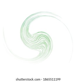 Abstract bine, tendril plant circular spiral as biology, ecosystem and flora concepts icons
