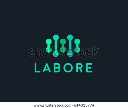 Abstract bio dna logo design template. Medicine, science, tech, lab, vector logotype.