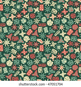 abstract bio figures in pattern