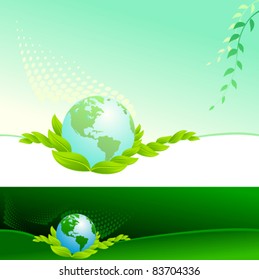 Resumen Bio Green Globe - Fondo del vector
