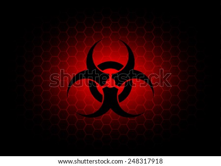 Abstract  biohazard symbol dark red background