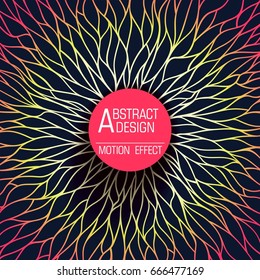 Abstract biological grid. Radial interweaving irregular structure. Trendy Vector Design