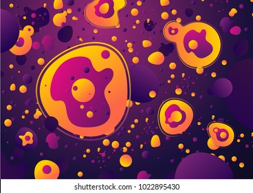 Abstract biology background. Cells and molecules. Science illustration with particles