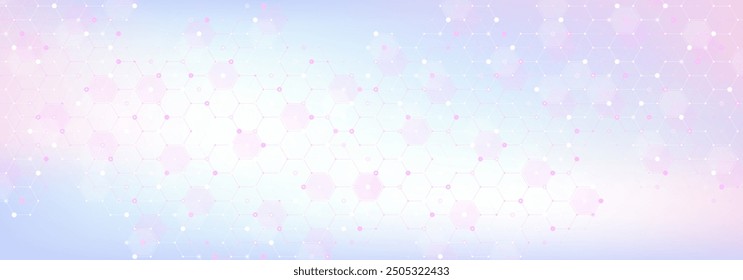 Antecedentes de biología Abstractas y tecnología farmacéutica. Atención médica y antecedentes médicos con Formas hexagonales. Líneas ondulatorias y hexágonos. Ilustración vectorial