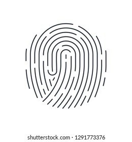 Abstract Bio-metric Fingerprint Scan Icon. Security Concept on White Background