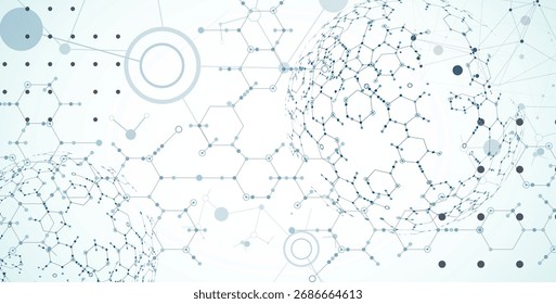 Abstract biotechnology innovation background.  Hexagons theme. Vector
