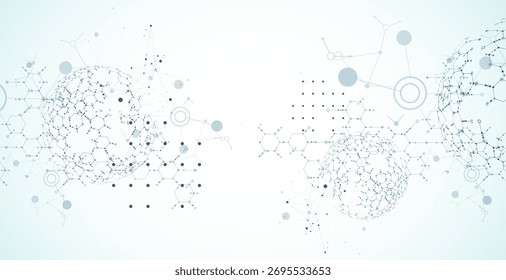Abstract biotechnology innovation background.  Hexagons theme. Vector