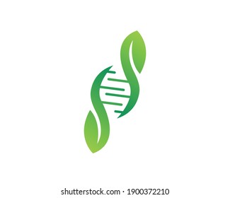 Abstract biotechnology leaf dna logo design. green energy, medicine, science, technology, laboratory, electronics logotype vector icon.