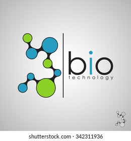 Abstract biotechnology molecule atom dna chip logo design template. 