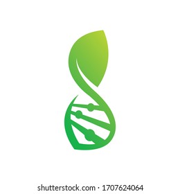 Abstract biotechnology water leaf dna drop logo design. green energy, medicine, science, technology, laboratory, electronics logotype vector icon. - Vector