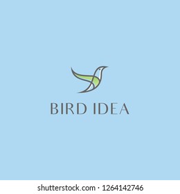 abstract bird animal fly shape colorful modern creative concept vector template logo design