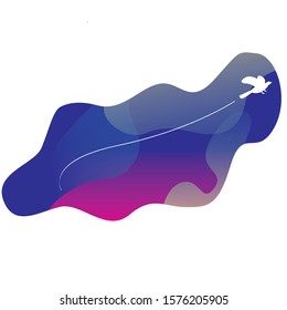 abstract bird art flat design