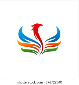 abstract bird colorful logo icon vector free