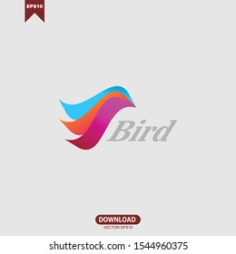 Abstract Bird colorful logo vector design