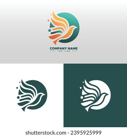 Abstract bird creative Logo. Bird modern logo. 