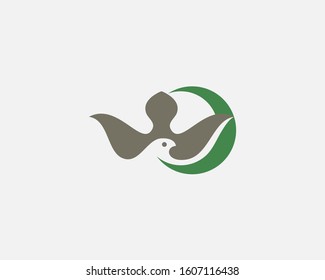 Abstract bird crescent premium logo icon design minimal style illustration. Eagle falcon hawk  vector emblem sign symbol logotype