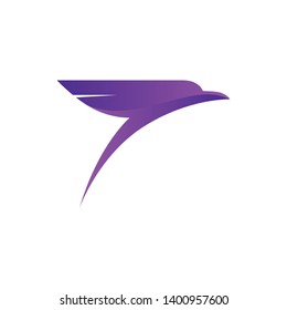 Abstract bird design element, stylized swallow or falcon head icon, three-dimensional modern vector