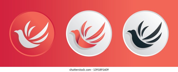 Abstract Bird Design Vector Template Badges