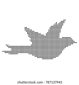 Abstract Bird, dot, circles. Vector modern optical pop art texture for posters, business cards, cover, labels mock-up, stickers layout