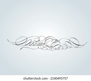 abstract bird with elegant calligraphy strokes for illustration
